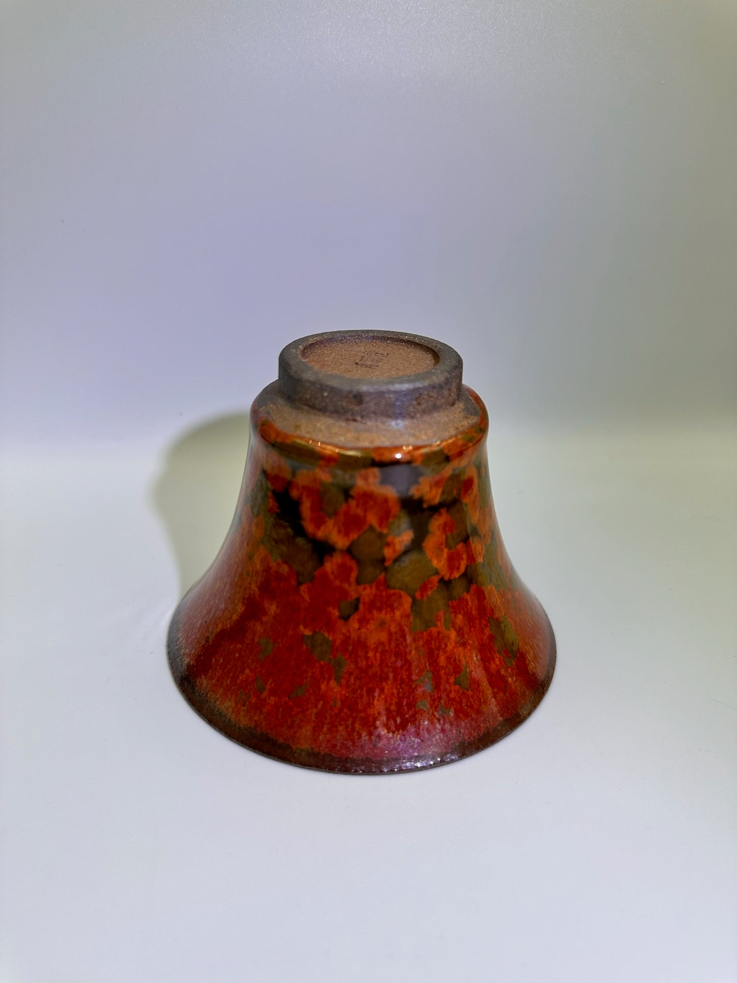 Brown glaze fire phoenix pattern red oil droplet pattern, thin clay body 2-piece Gaiwan set