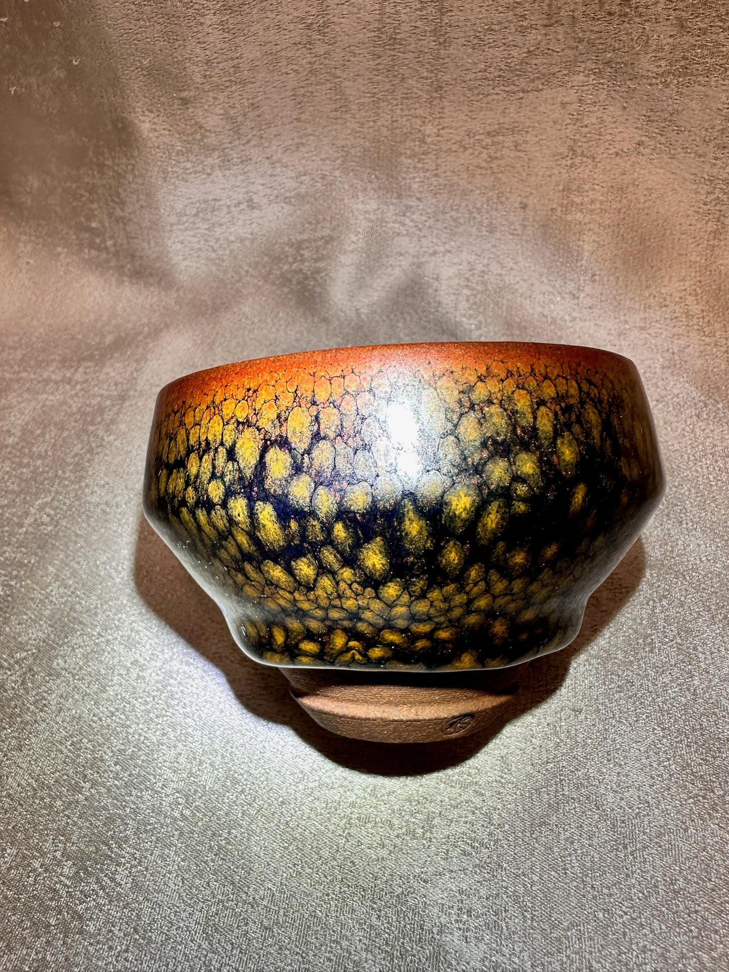 Black glaze golden partridge feather pattern ox-blood red emperor style cup, JiPeiJu
