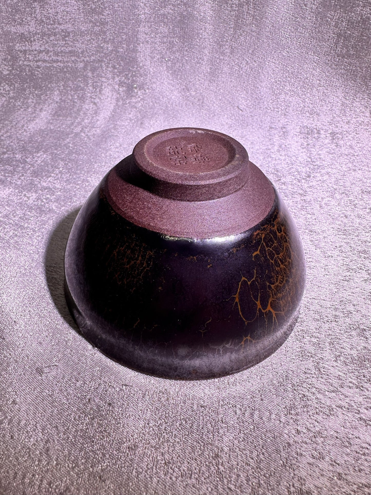 Bodhi tree pattern brown and red glaze tied mouth shape, YangFeiYan