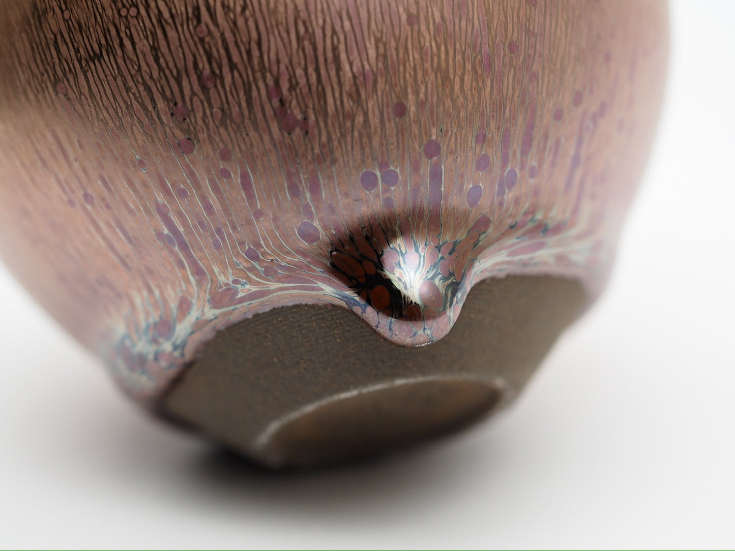 Rose Gold Hare's Fur Glaze Monk Bowl Shape Jianzhan Cup