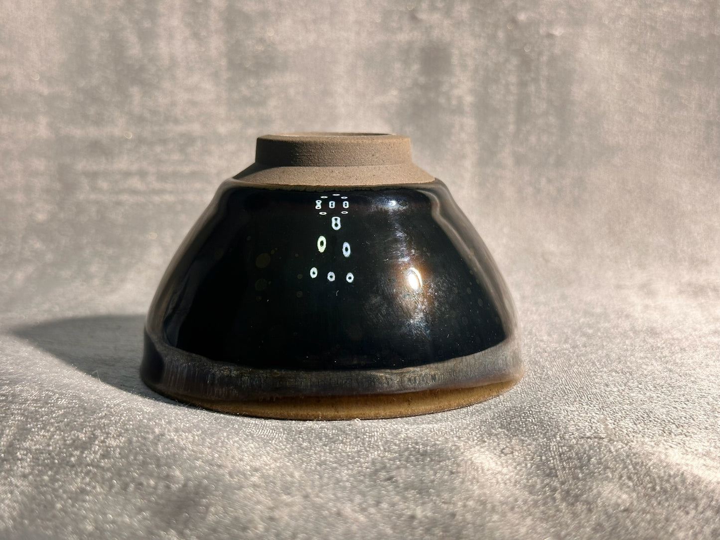 Cup13-Red halo oil droplet Yohen glaze blue hare’s fur Tied mouth Jianzhan cup