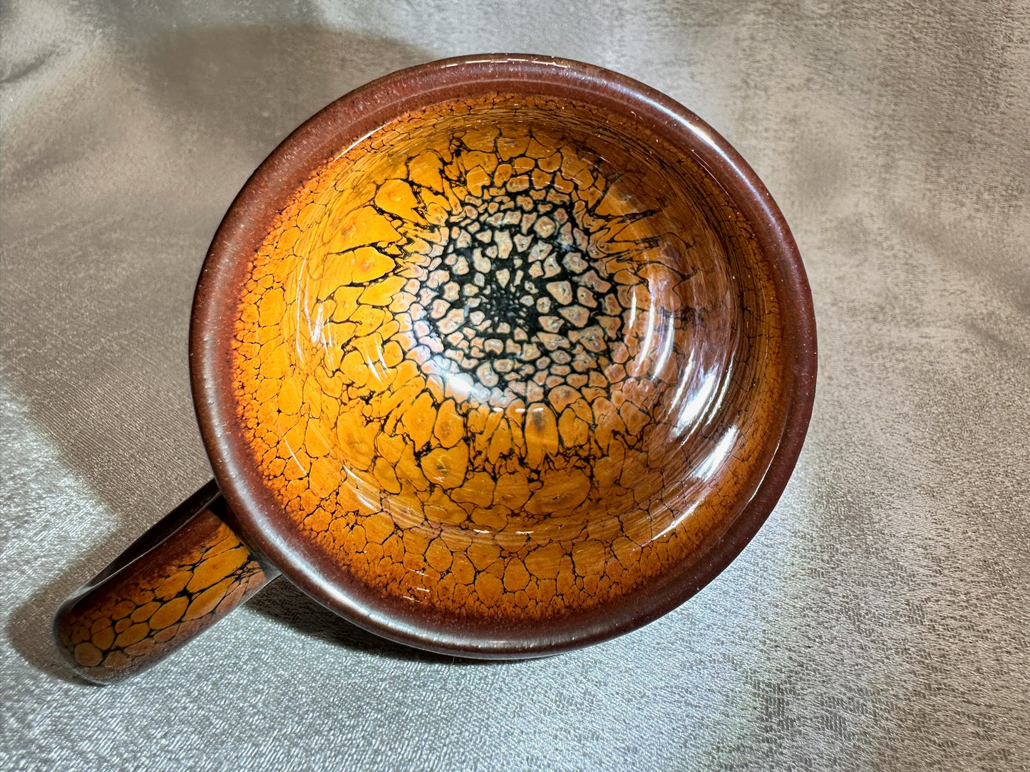 Black glaze golden orange partridge feather pattern ox-blood red rim coffee cup mug, limited edition, JiPeiFu