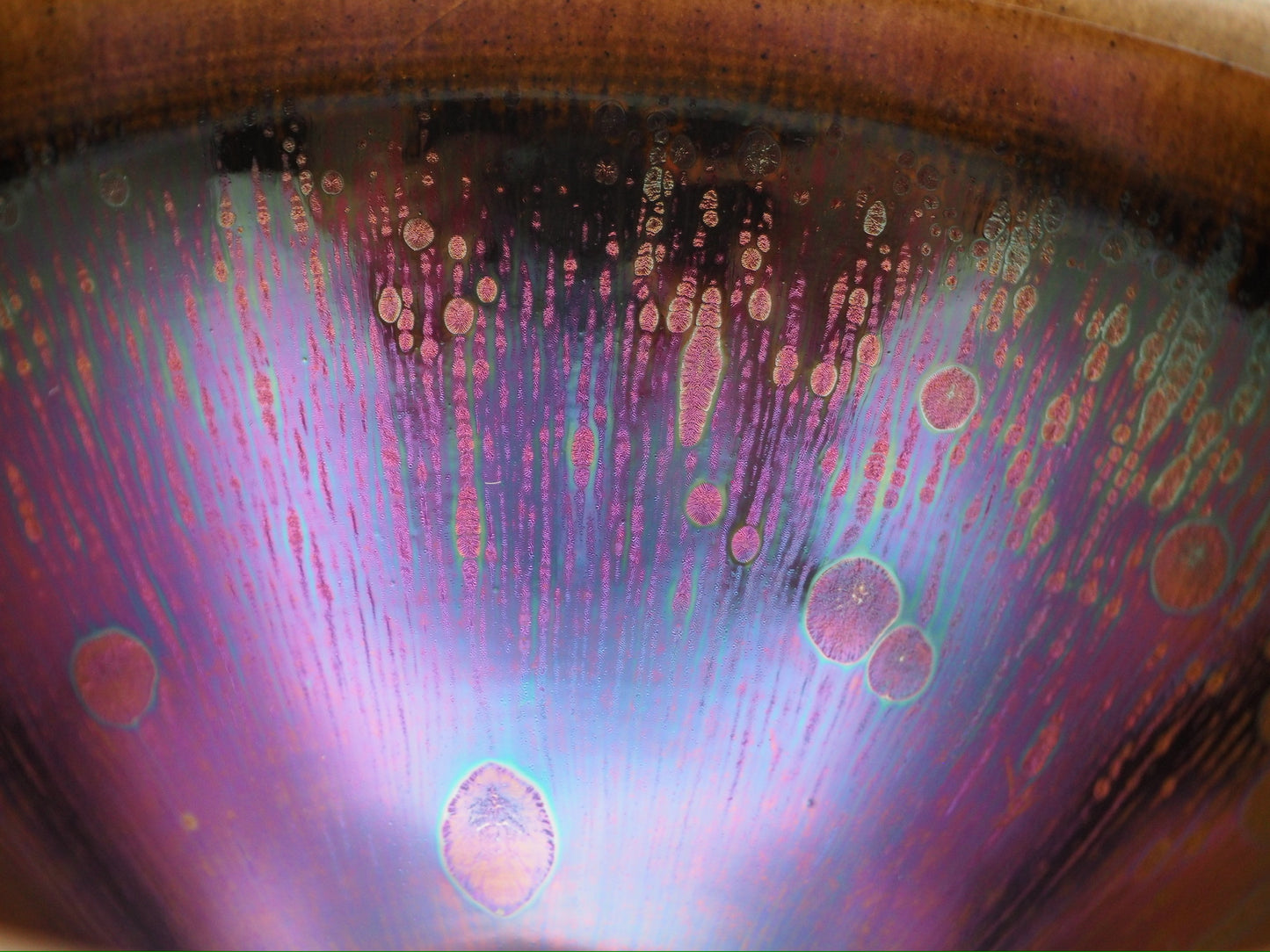 Purple Galaxy-like Yohen Glaze Tied-mouth Shape Cup