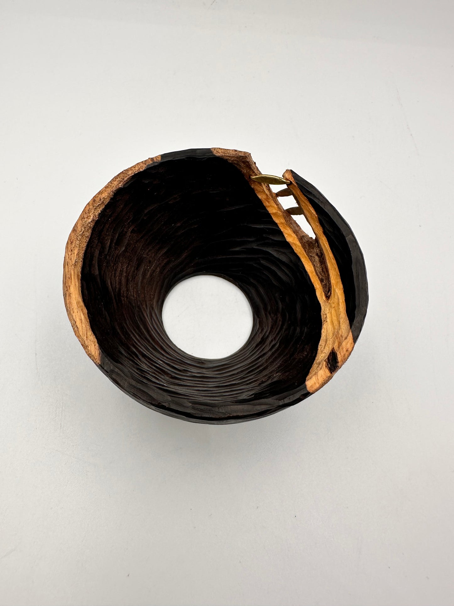Handcrafted Dual-Tone Zitan Wood Tea Funnel for Small-Mouth Teapots 紫光檀投茶器