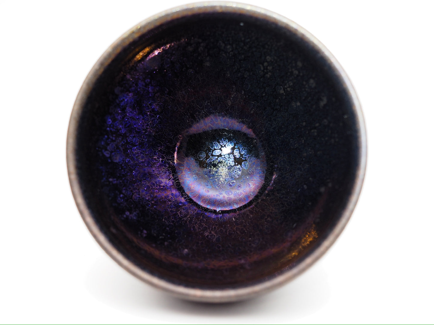 Connoisseur's Choice, Dark Purple Yohen Oil-Droplet Tied Mouth Cup
