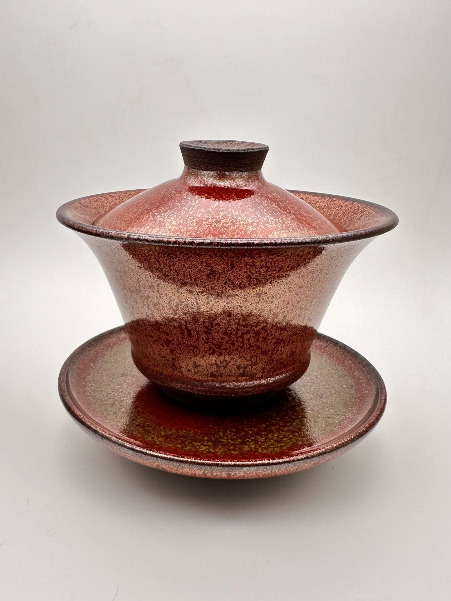Red Plum Glaze Gaiwan, Saucer and Sharing Pot Set