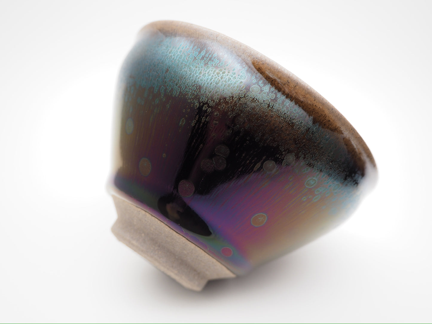 Purple Galaxy-like Yohen Glaze Tied-mouth Shape Cup