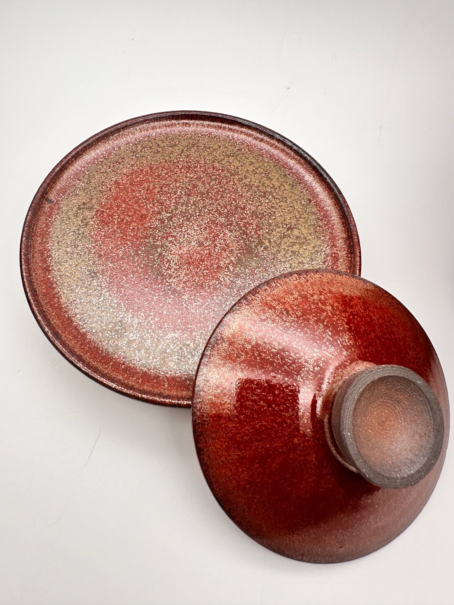 Red Plum Glaze Gaiwan, Saucer and Sharing Pot Set