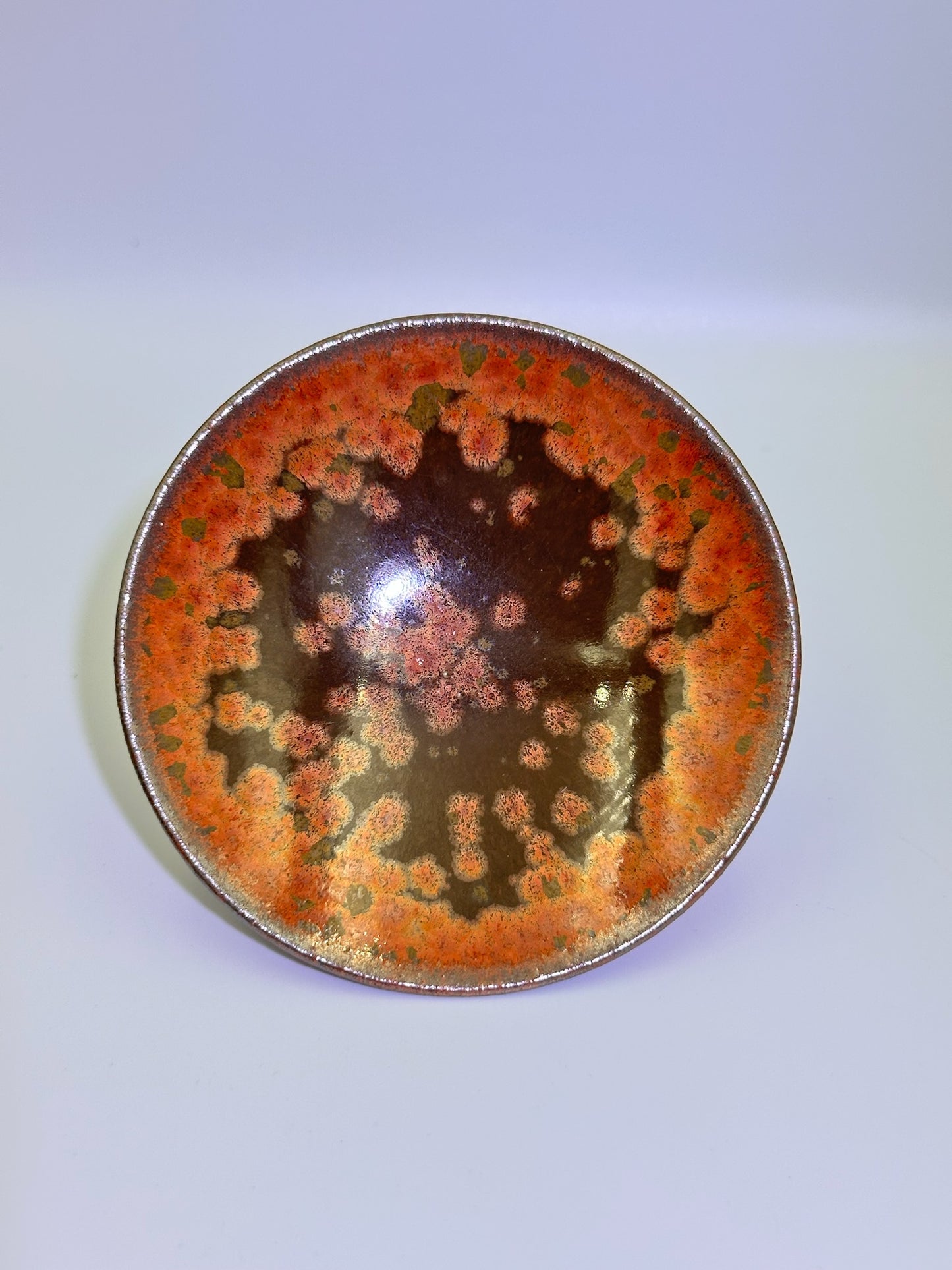Brown glaze fire phoenix pattern red oil droplet pattern, thin clay body 2-piece Gaiwan set