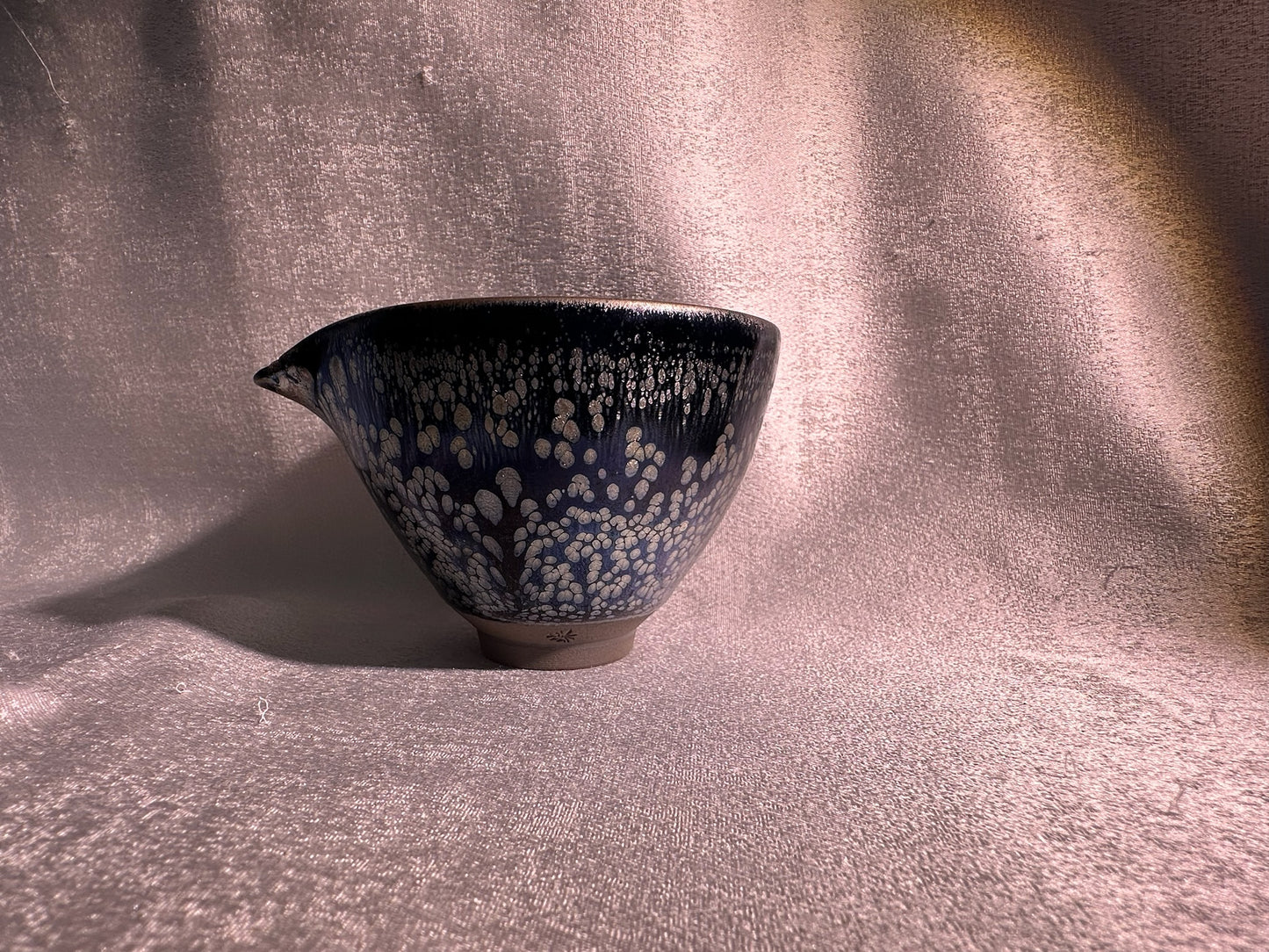 National Treasure Peony, black glaze silver oil droplet peony pattern sharing cup