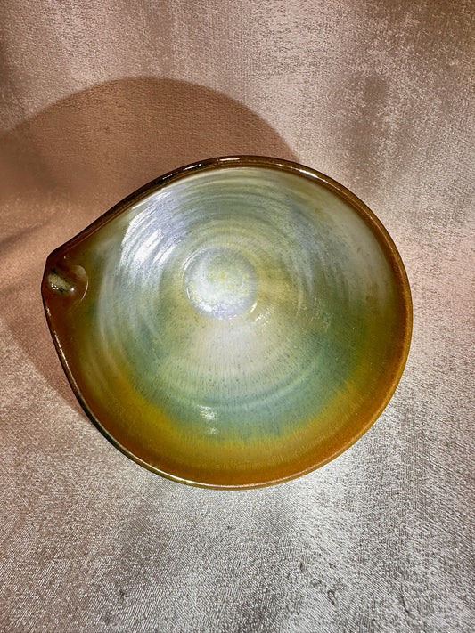 Green jade-like glaze green hare’s fur golden rim tea sharing cup, GuPanHong