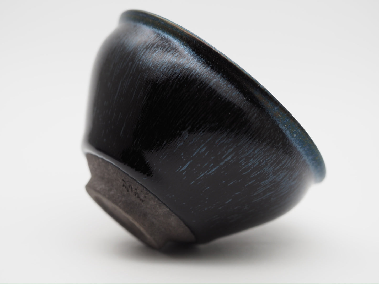 Black Gold Base Blue Hare's Fur Glaze Tie Mouth Shape Jianzhan Cup