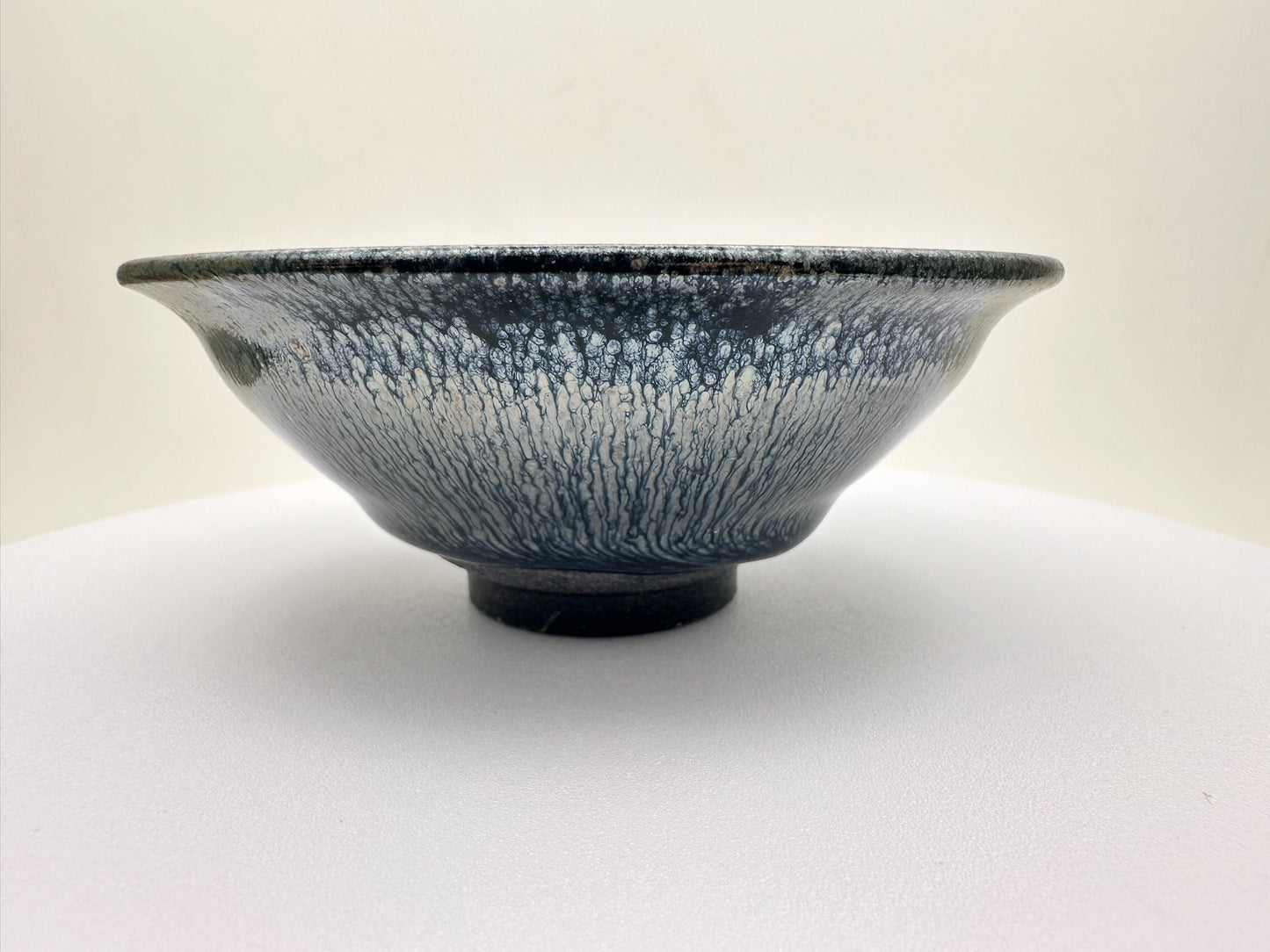Dark Silver Hare's Fur Glaze Official's Hat (Guanmao) Shape Cup