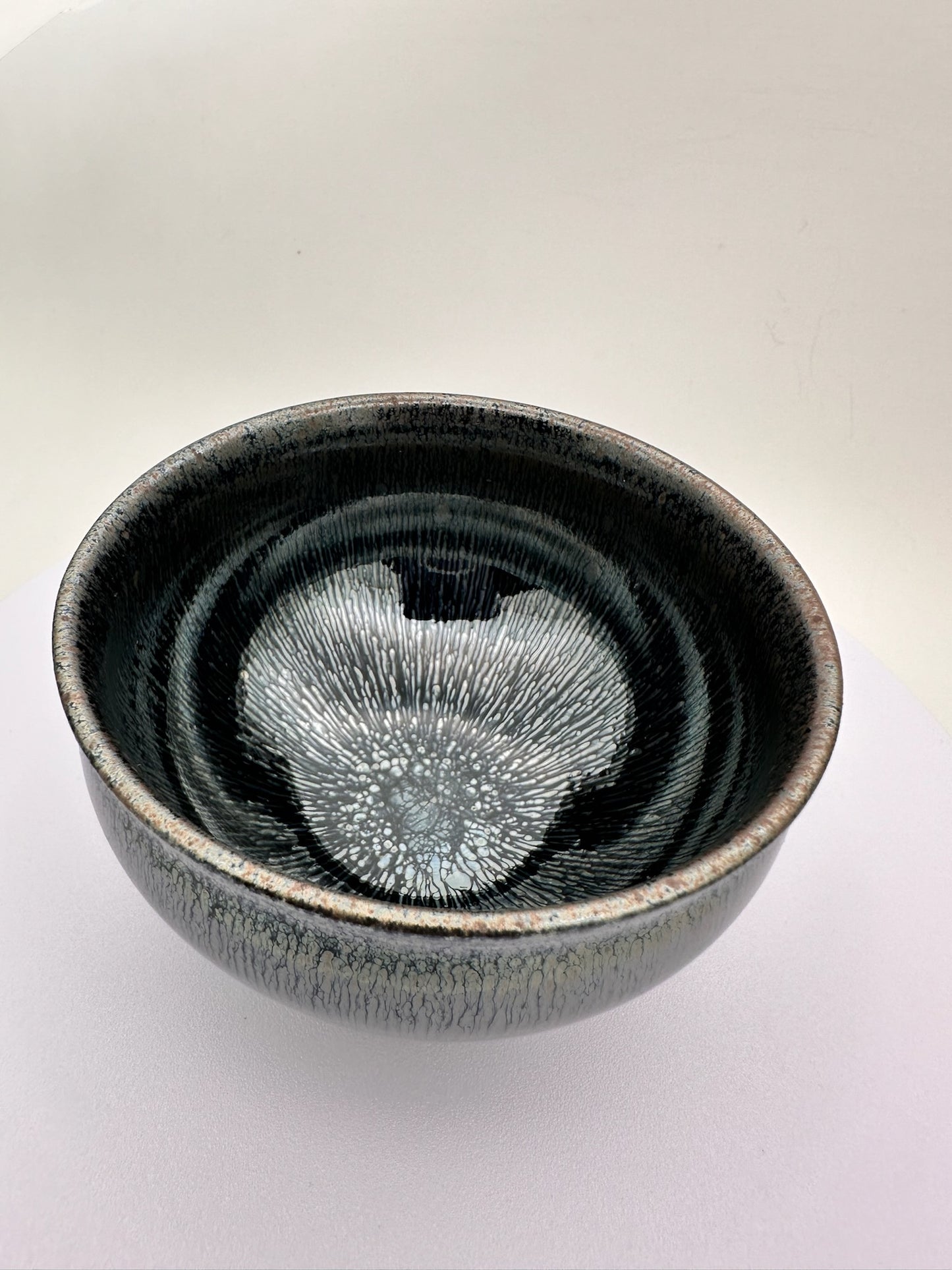 Connoisseur's Choice, Dark Silver Hare's Fur Glaze Tie-Mouthed Shape Cup by Chun-Hua, Chen