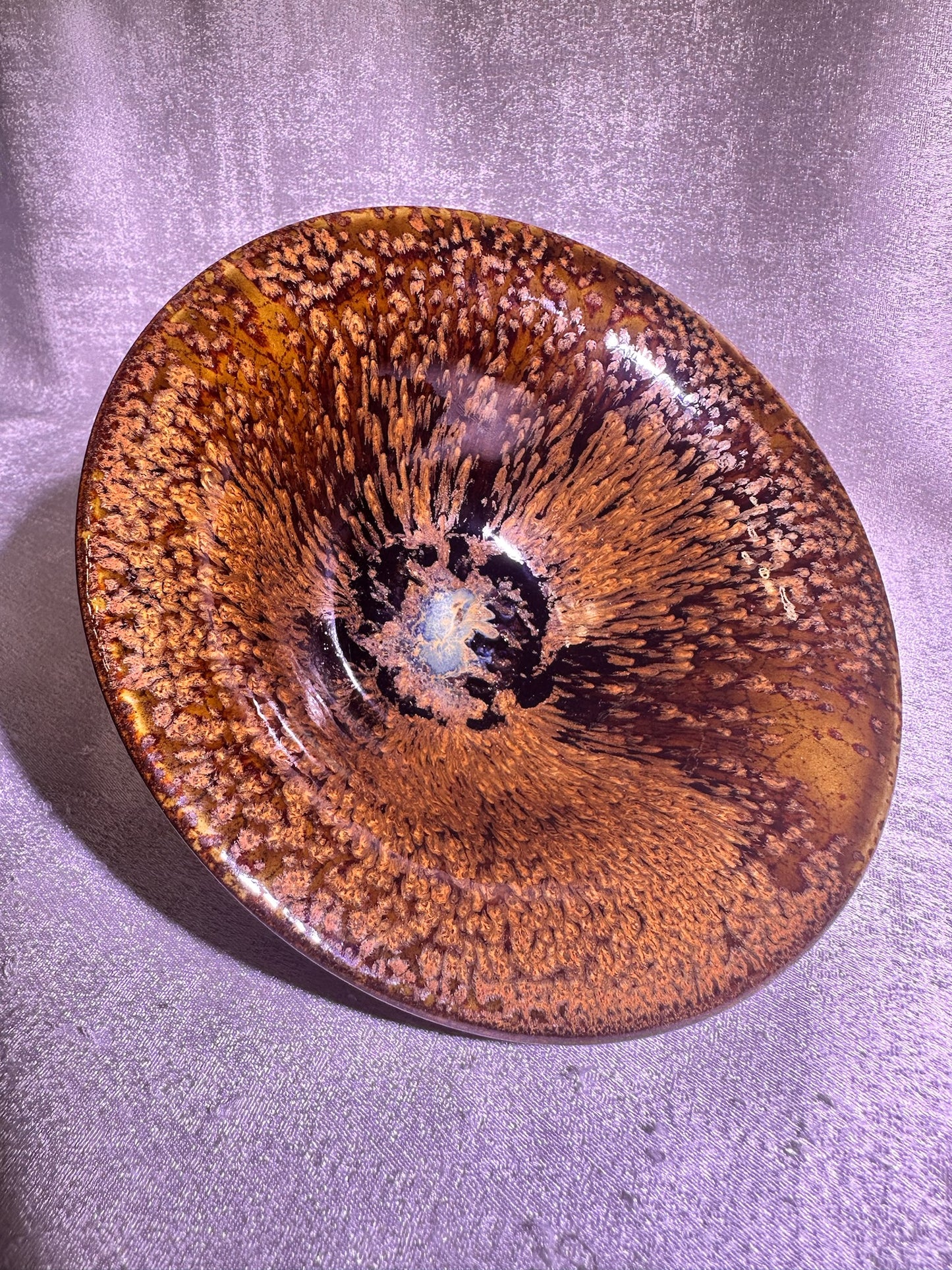 160mm*58mm Brown ox-blood red glaze yellow hare’s fur pattern flared mouth large vessel, home decoration, YangFeiYan