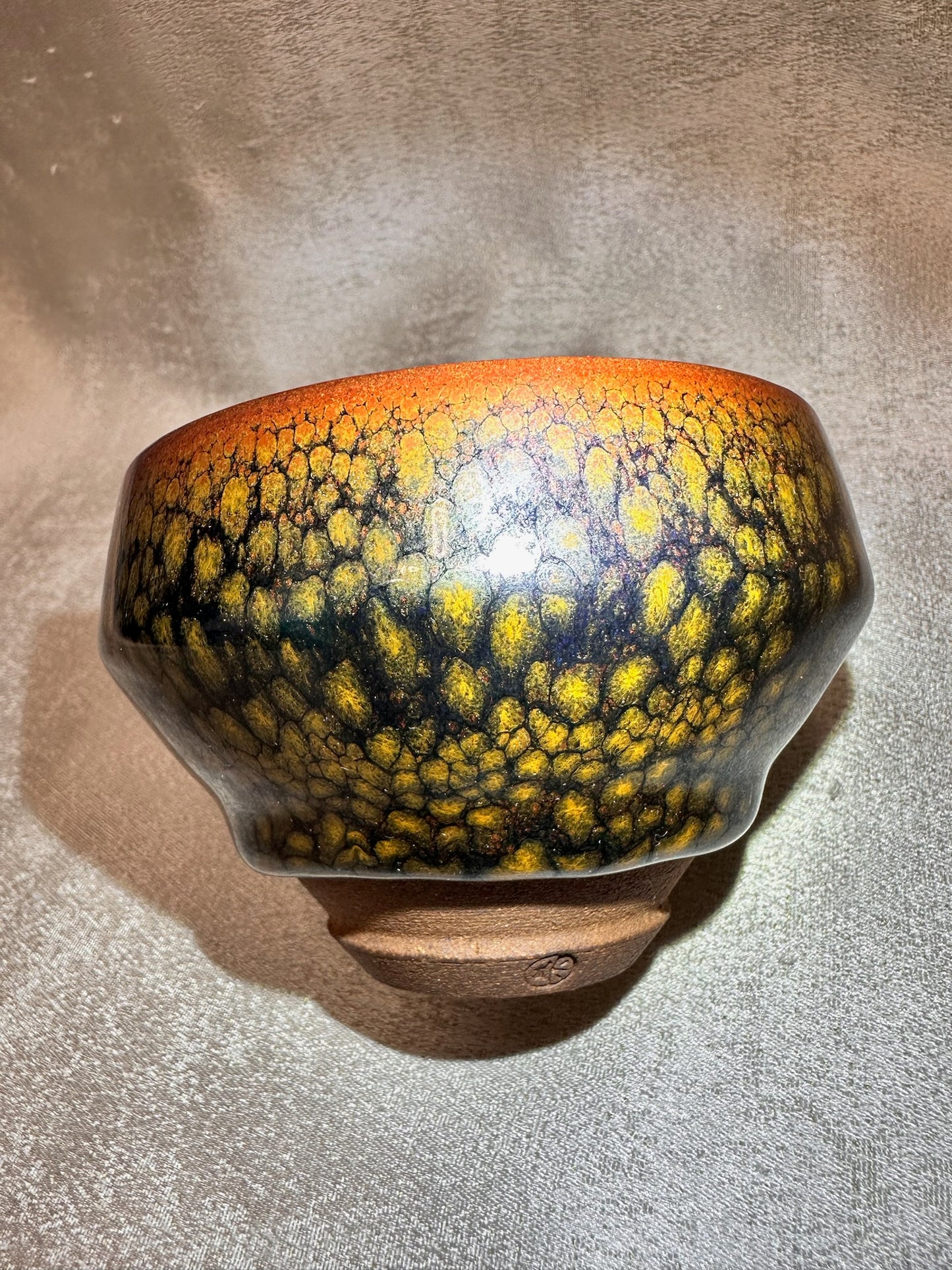 Black glaze golden partridge feather pattern ox-blood red emperor style cup, JiPeiJu
