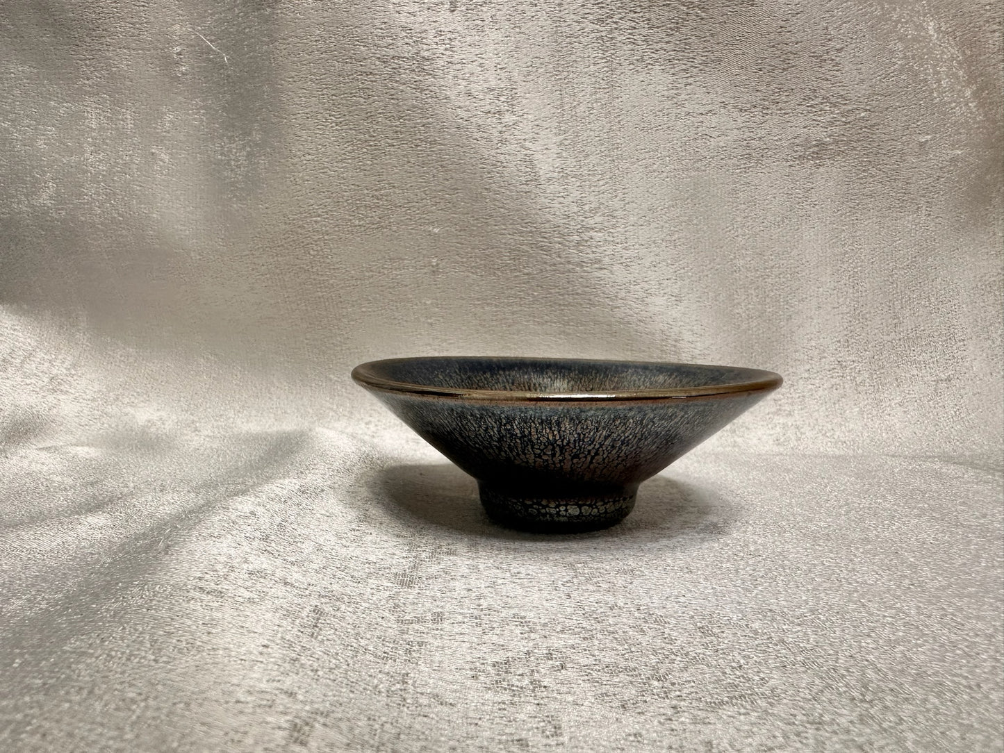 Black gold glaze rose gold oil droplet pattern short straw hat shape cup