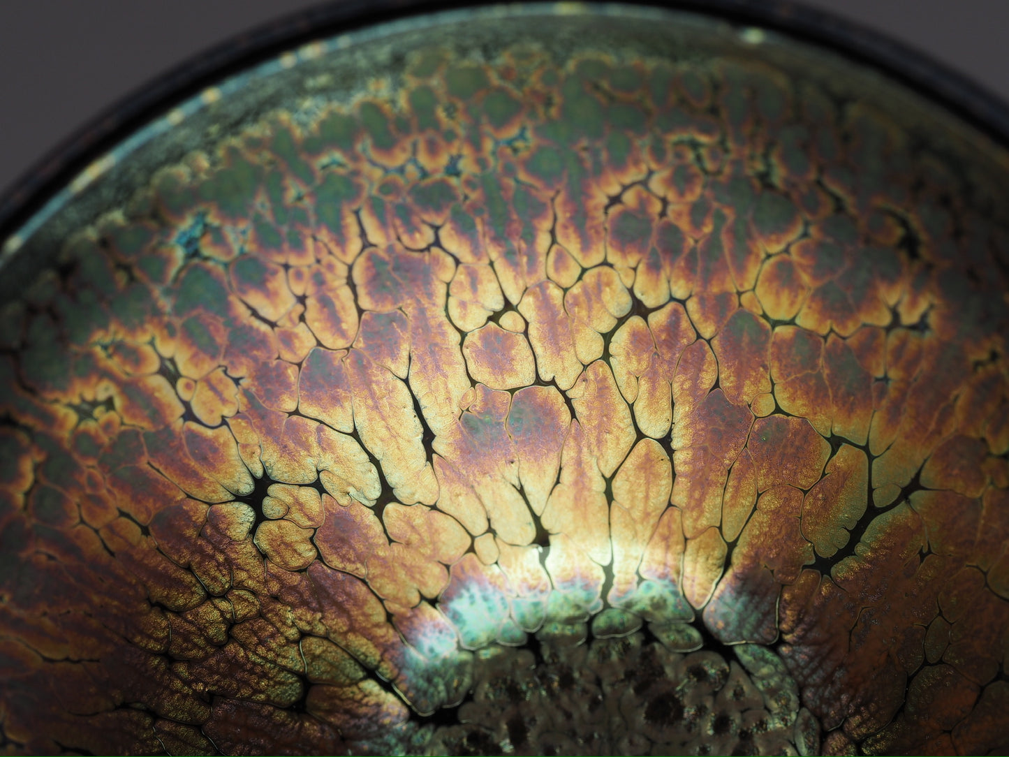 Rose Gold Oil-Droplet Glaze Monk Bowl Shape Cup by FeiXing Studio