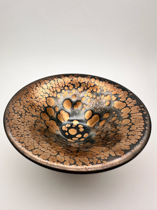 Connoisseur's Choice, Golden Oil-droplet Slanted-mouth Cup by Master Xiang-Song, Chen