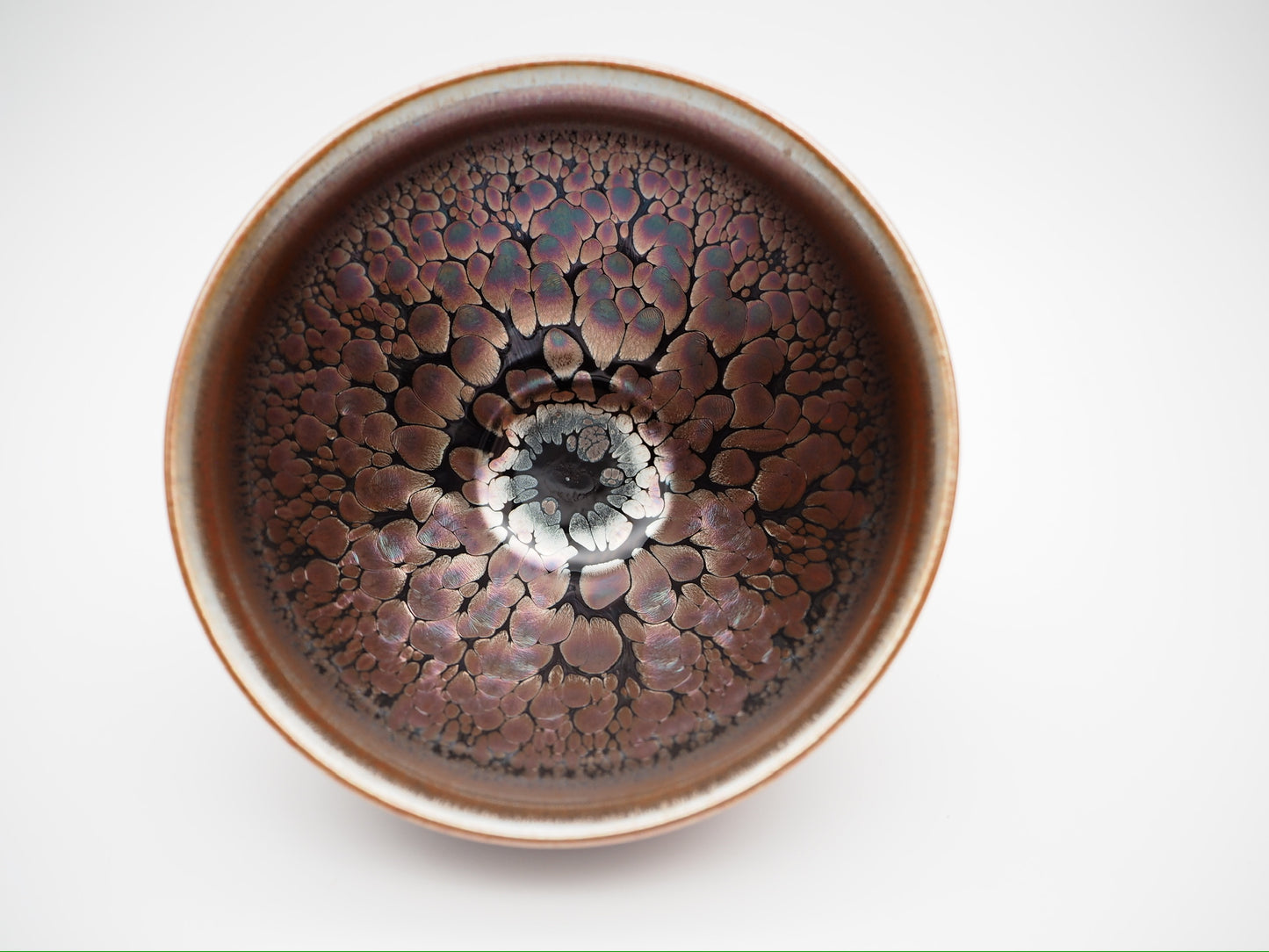 Pink Flower Oil-droplet Tied-month Shape Cup