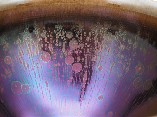 Purple Galaxy-like Yohen Glaze Tied-mouth Shape Cup