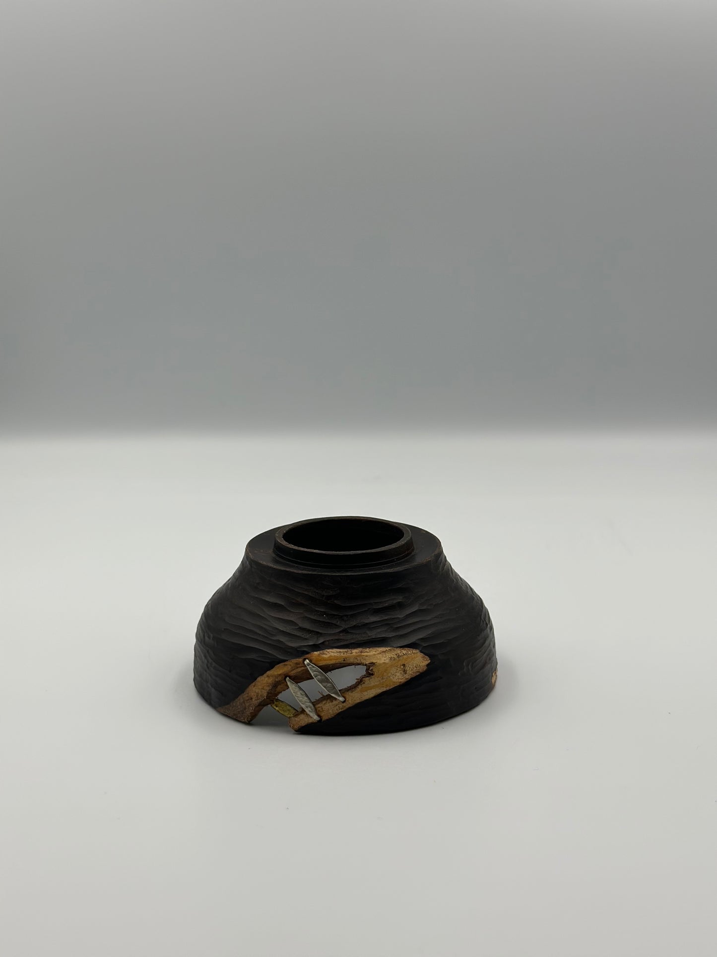 Handcrafted Dual-Tone Zitan Wood Tea Funnel for Small-Mouth Teapots 紫光檀投茶器