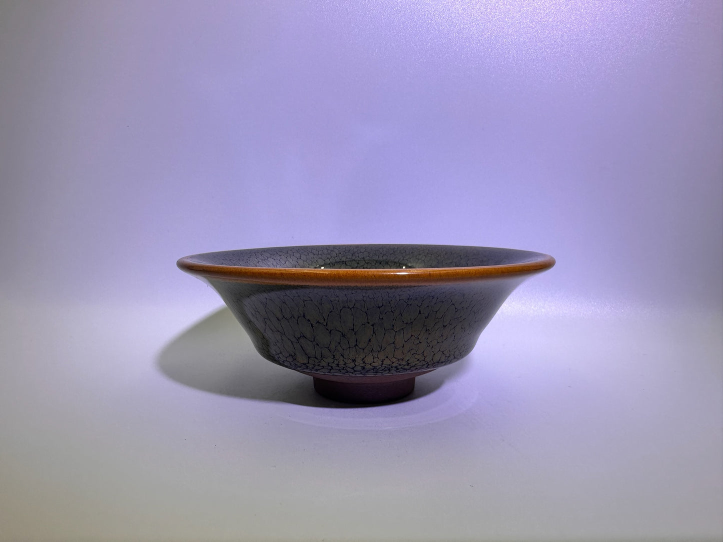 Black gold glaze green partridge oil droplet pattern with golden rim flared mouth shape cup