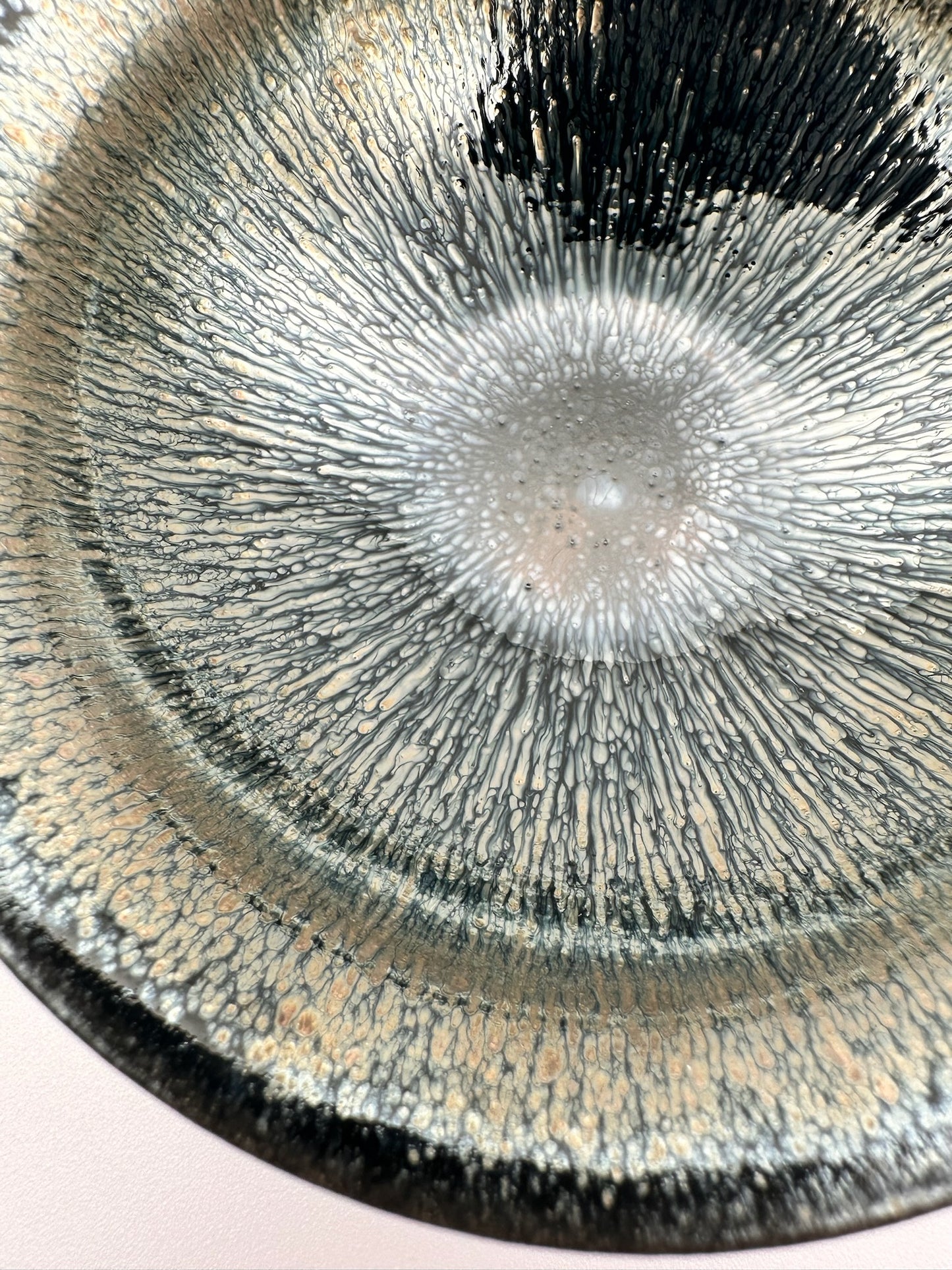Dark Silver Hare's Fur Glaze Official's Hat (Guanmao) Shape Cup