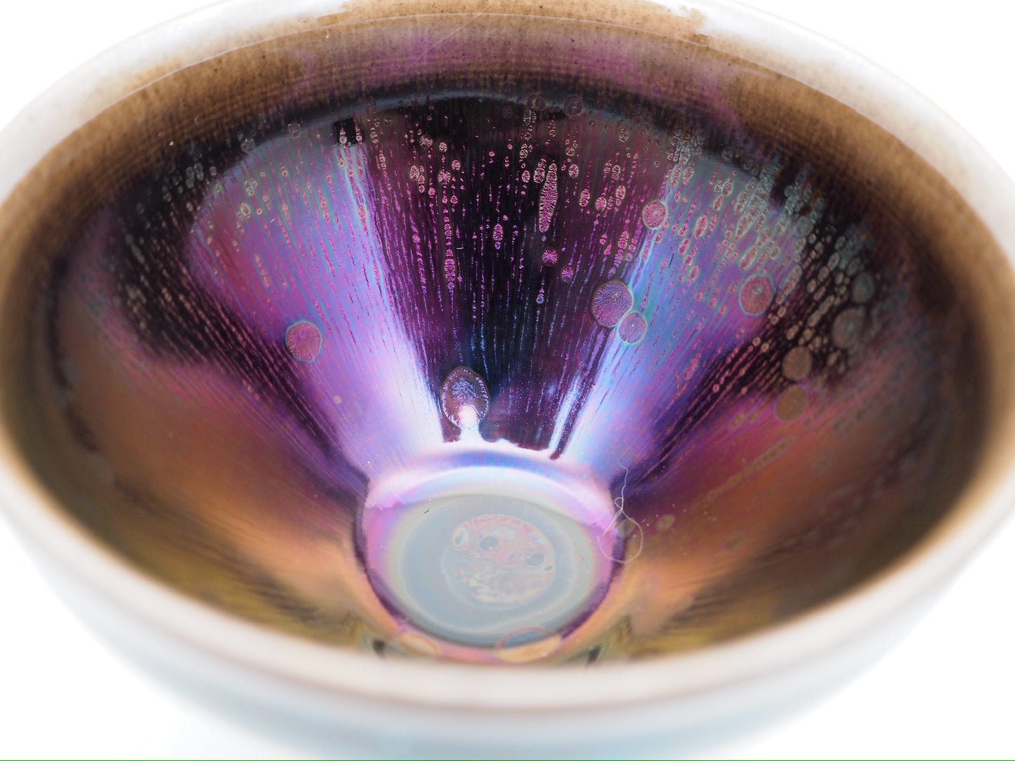 Purple Galaxy-like Yohen Glaze Tied-mouth Shape Cup