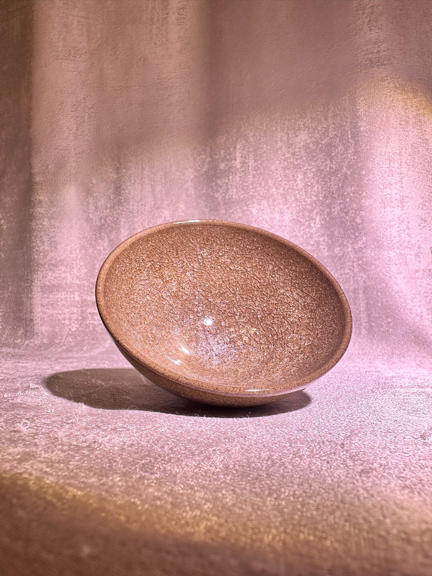 Cup24-Tea foam glaze with ice-like crackles and crab-eye bubble droplets flat mouth shape cup