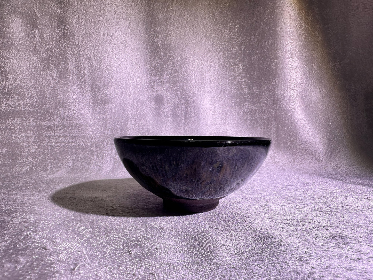 Reserved Cup9-Black glaze kiln transformed mix color flame pattern flat mouth shape cup by WangZhangLiang