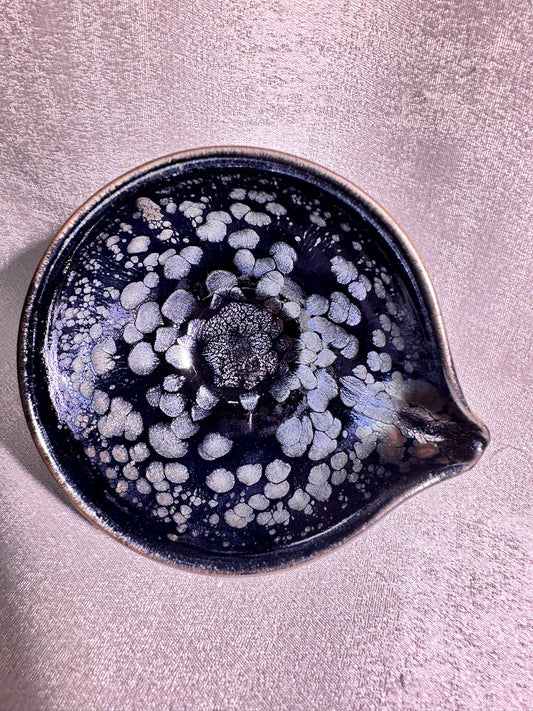 National Treasure Peony, black glaze silver oil droplet peony pattern sharing cup