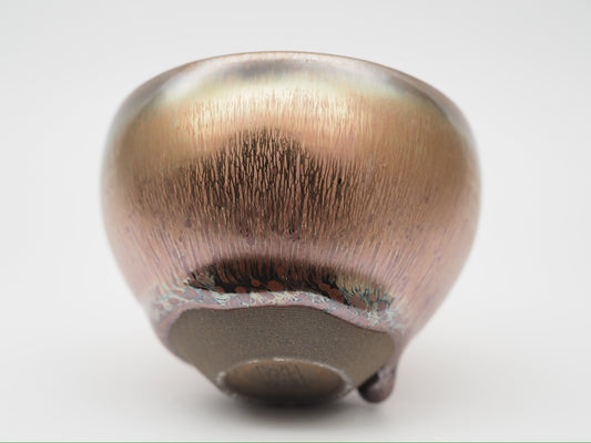 Rose Gold Hare's Fur Glaze Monk Bowl Shape Jianzhan Cup