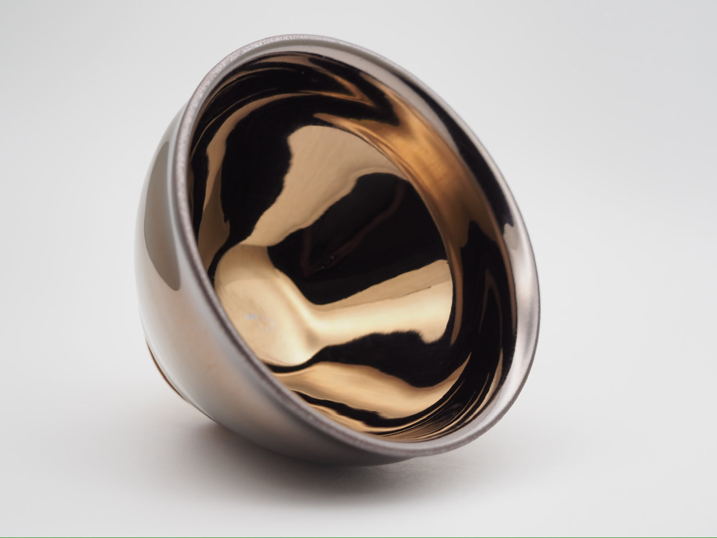 Dark Gold Mirror-like Glaze Tied Mouth Cup