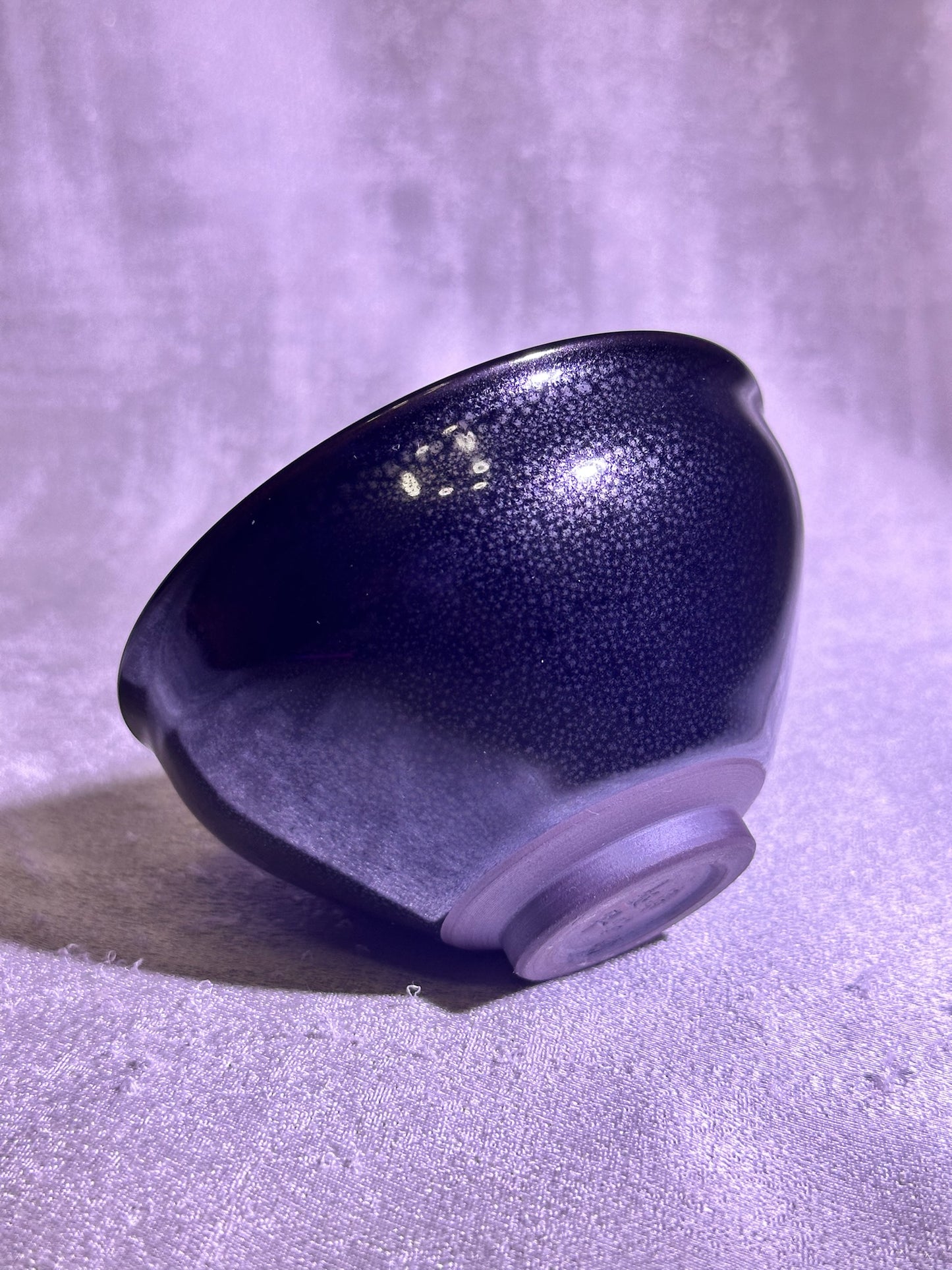 Cup8-Black gold glaze snow flake oil droplets pattern tied mouth shape by WangZhangLiang