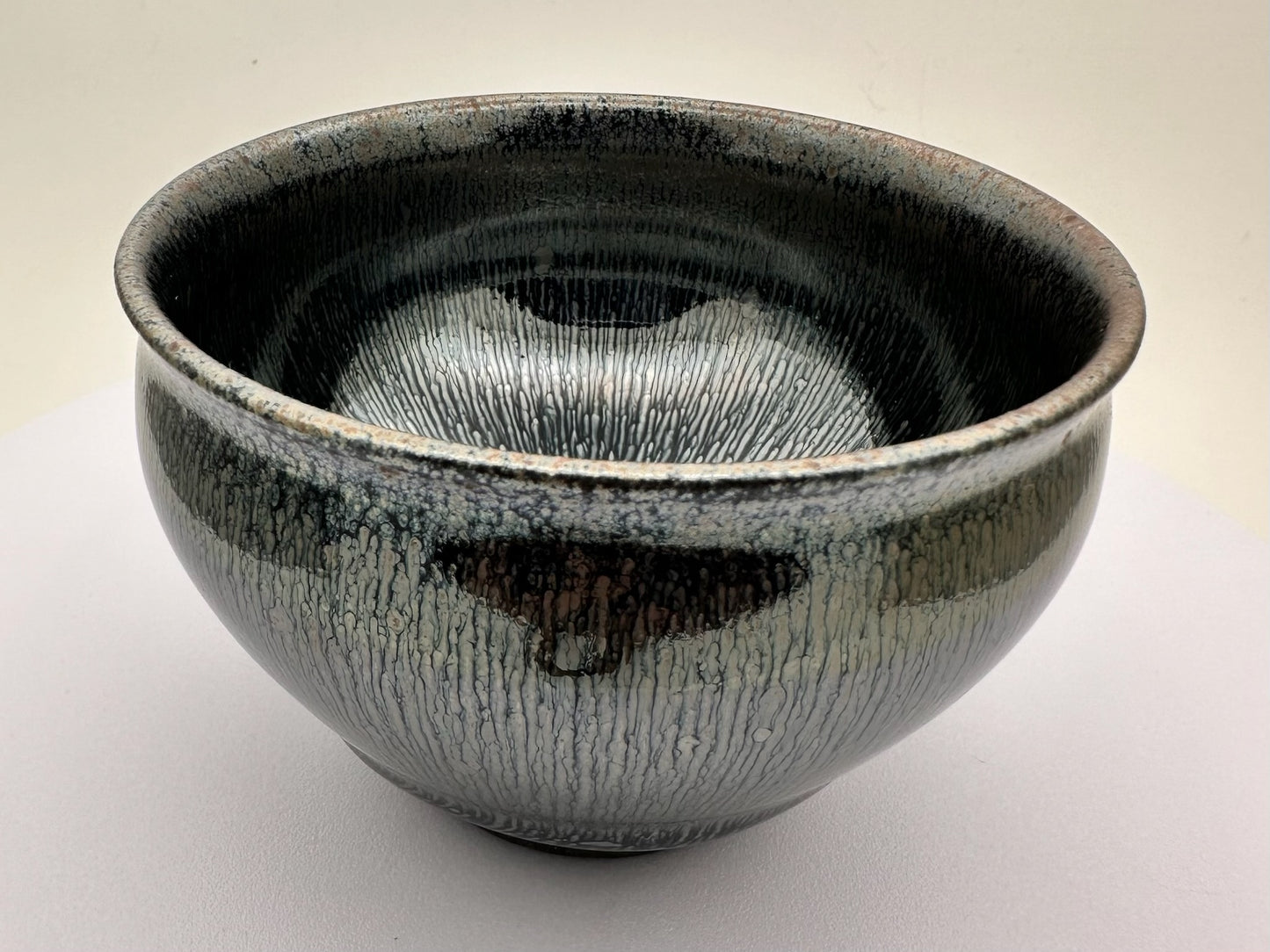 Connoisseur's Choice, Dark Silver Hare's Fur Glaze Tie-Mouthed Shape Cup by Chun-Hua, Chen