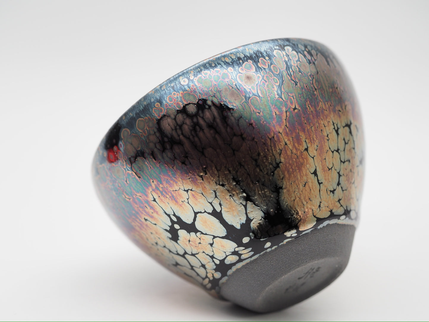 Rose Gold Oil-Droplet Glaze Monk Bowl Shape Cup by FeiXing Studio
