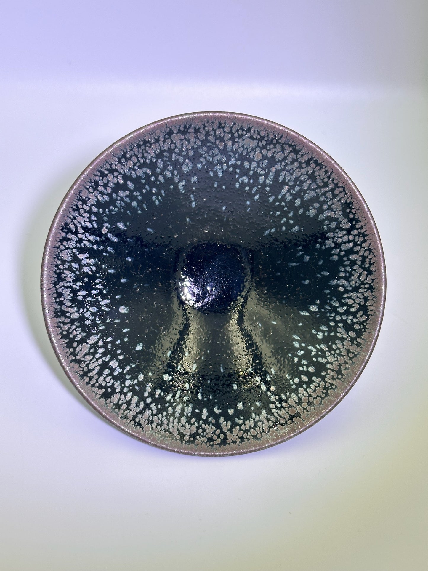 Black glaze silver oil droplet straw hat (douli) shape cup