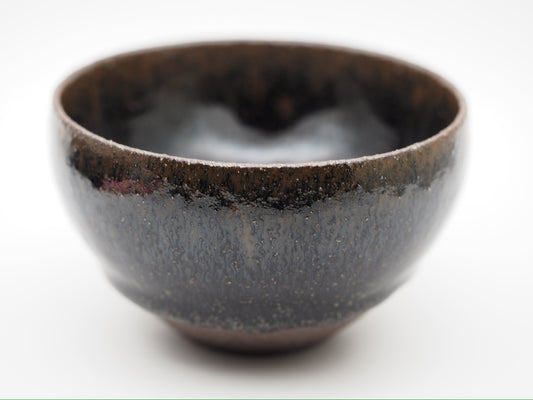 Black bronze oil droplet glaze rough clay monk bowl shape cup, DingGuiYun