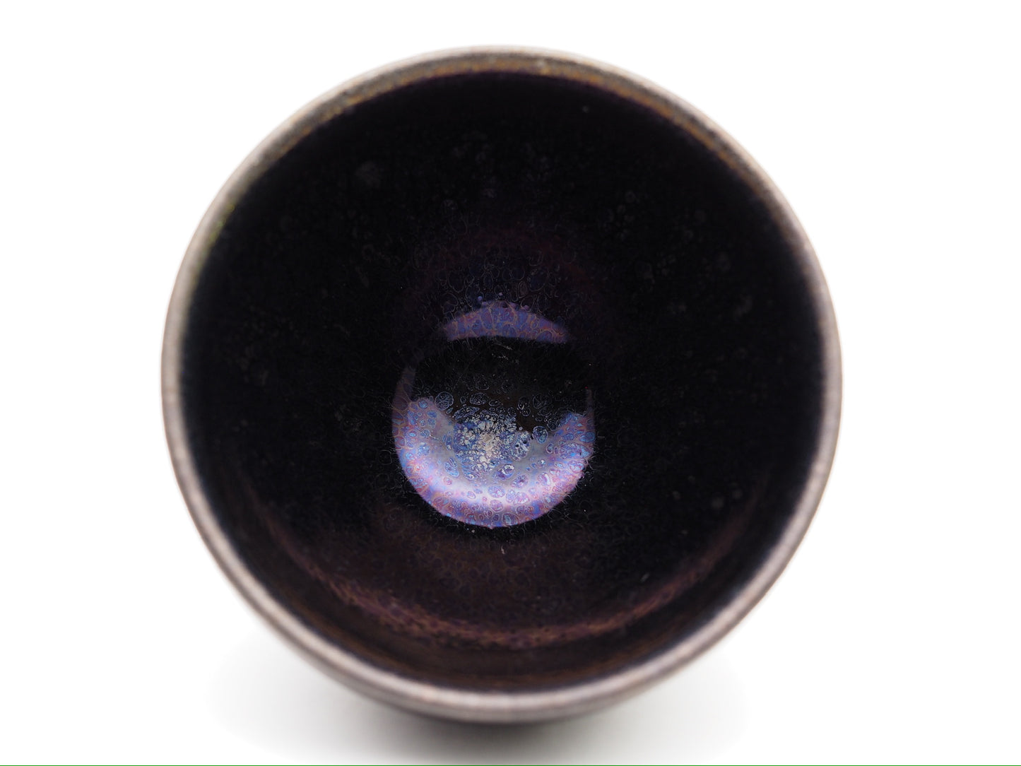 Connoisseur's Choice, Dark Purple Yohen Oil-Droplet Tied Mouth Cup