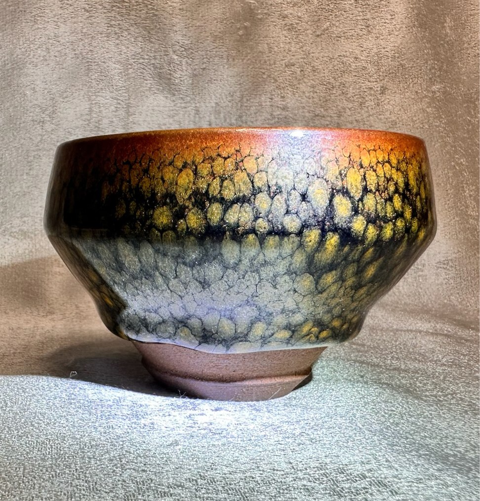 Black glaze golden partridge feather pattern ox-blood red emperor style cup, JiPeiJu