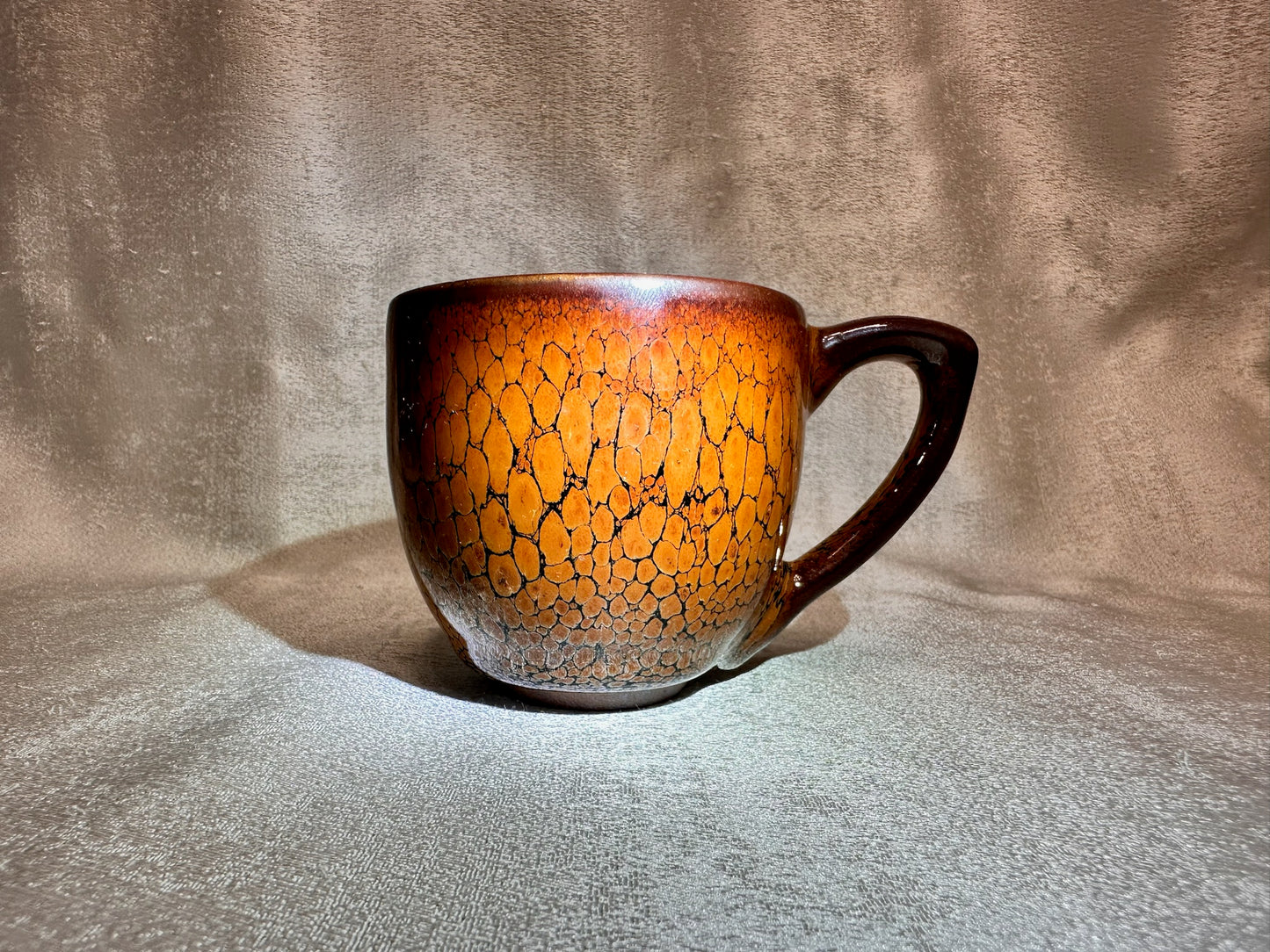 Black glaze golden orange partridge feather pattern ox-blood red rim coffee cup mug, limited edition, JiPeiFu