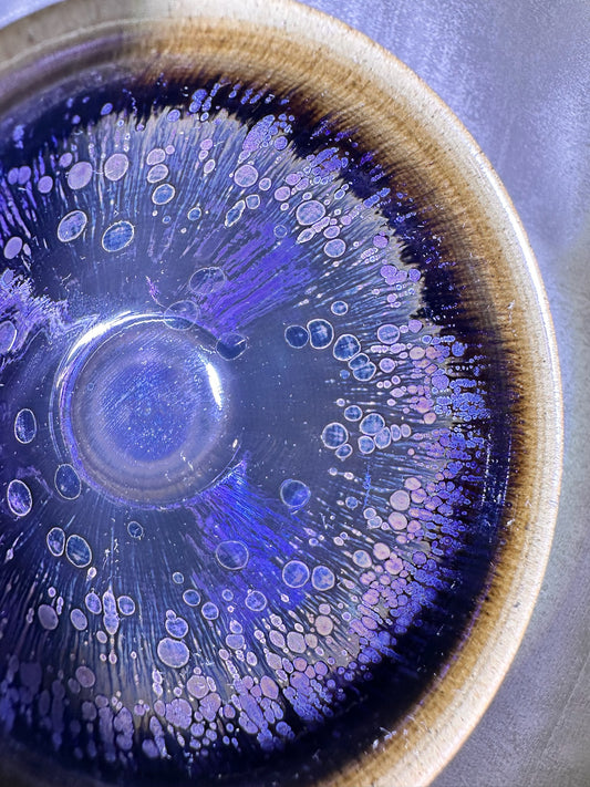 Dark purple glaze dazzling Yohen pattern unique tied mouth shape