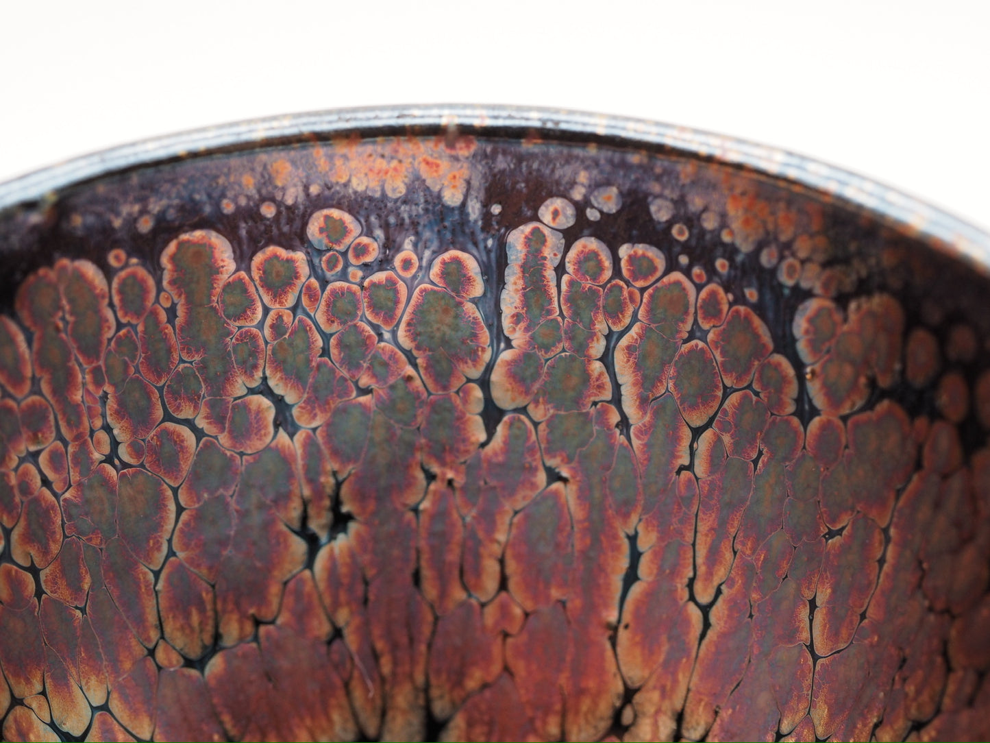 Rose Gold Oil-Droplet Glaze Monk Bowl Shape Cup by FeiXing Studio