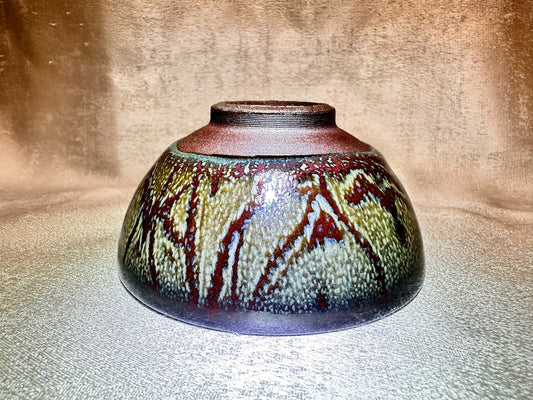 Red glaze kiln transformed yellow flower pattern open mouth shape Jianzhan cup