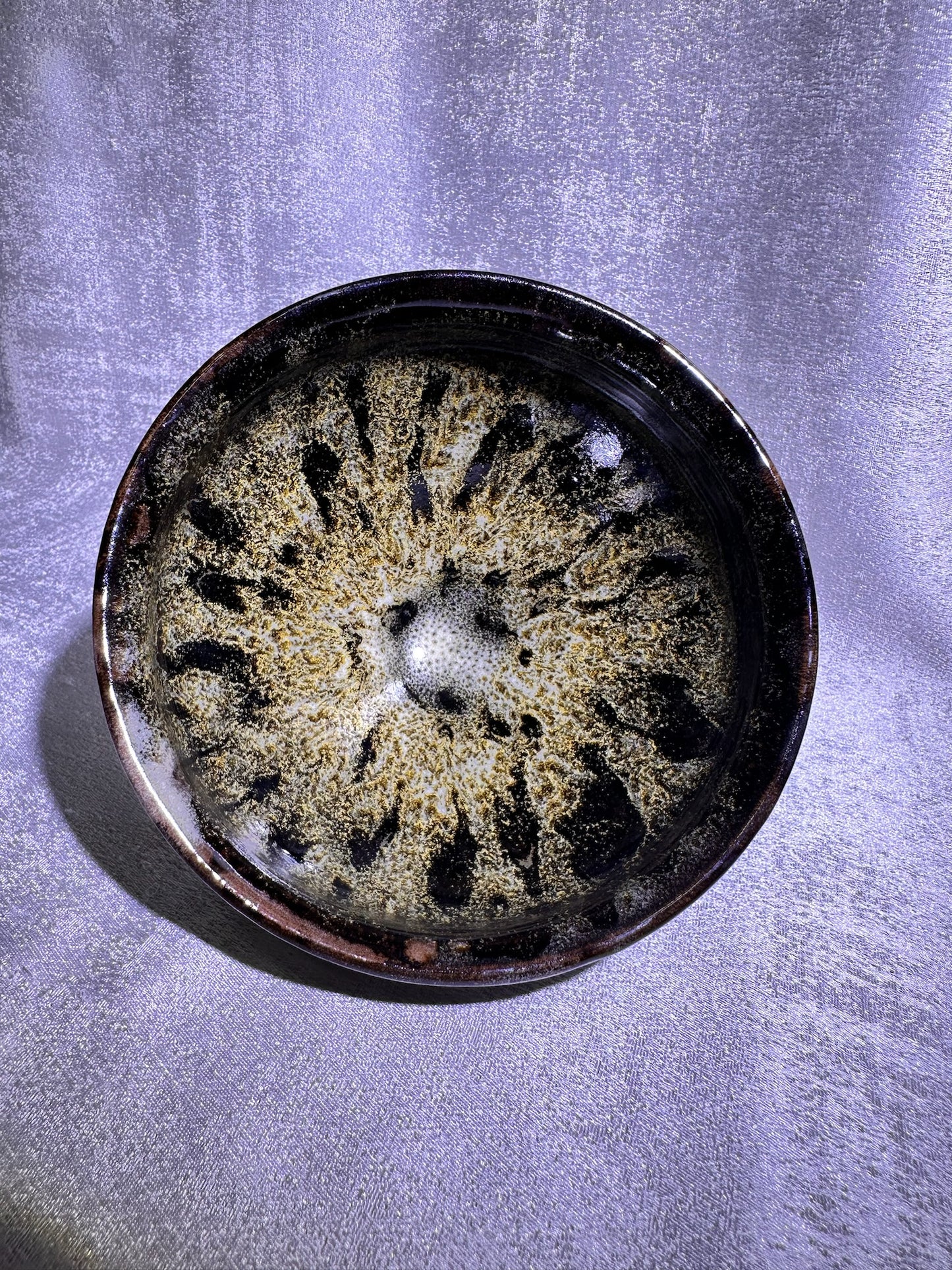 132mm*82mm Kiln transformed mountain river landscape scenery glaze tea whisking diancha tea bowl, YangFeiYan