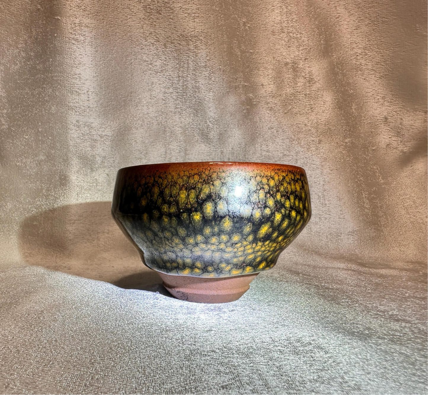 Black glaze golden partridge feather pattern ox-blood red emperor style cup, JiPeiJu