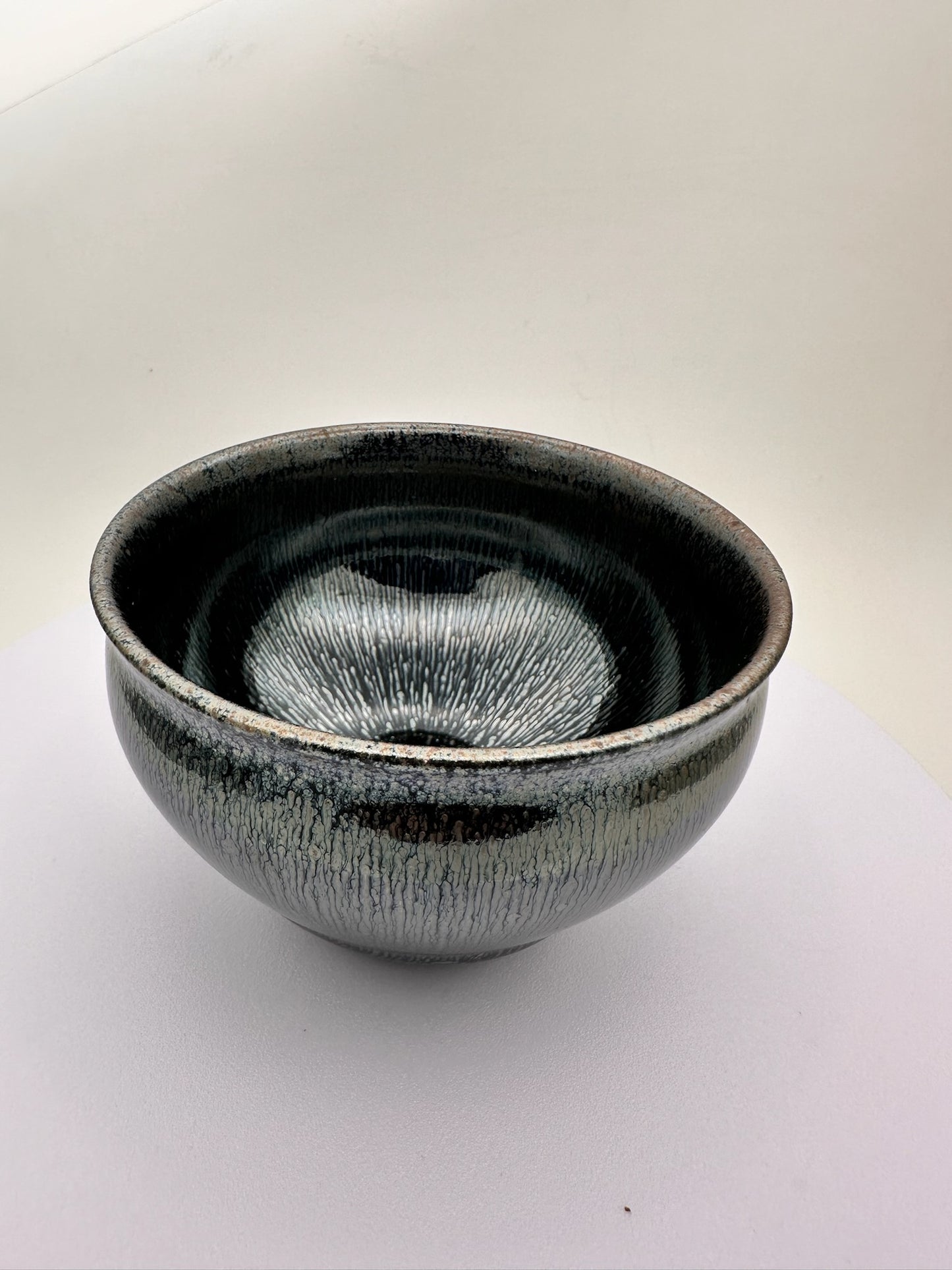 Connoisseur's Choice, Dark Silver Hare's Fur Glaze Tie-Mouthed Shape Cup by Chun-Hua, Chen