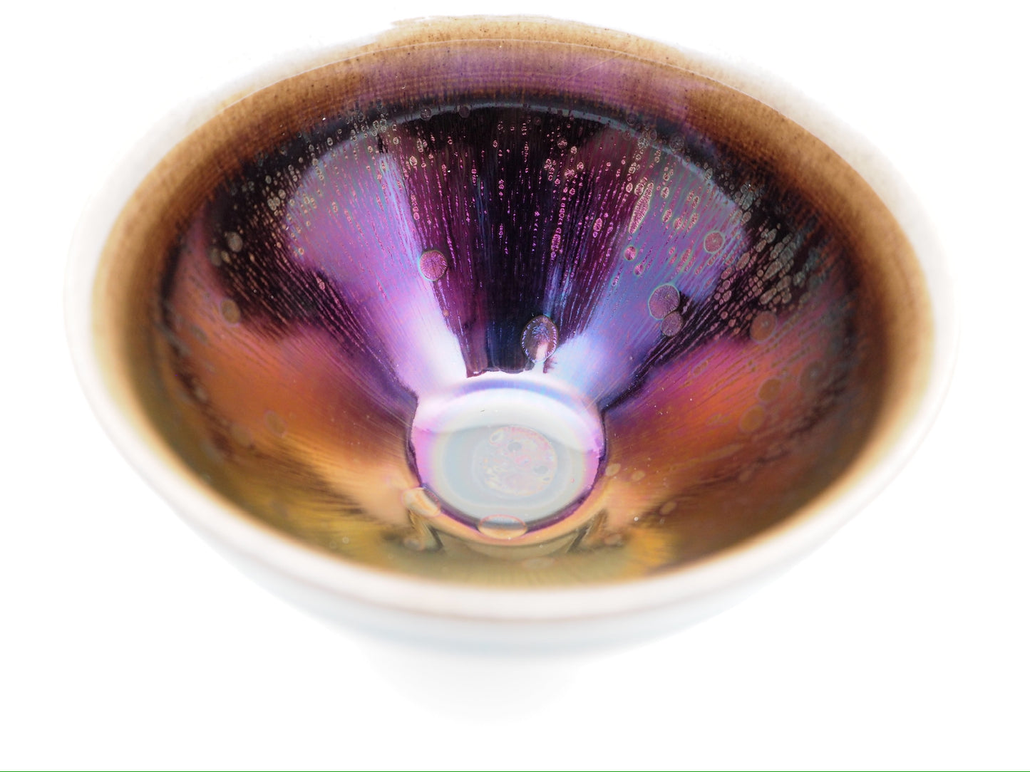 Purple Galaxy-like Yohen Glaze Tied-mouth Shape Cup