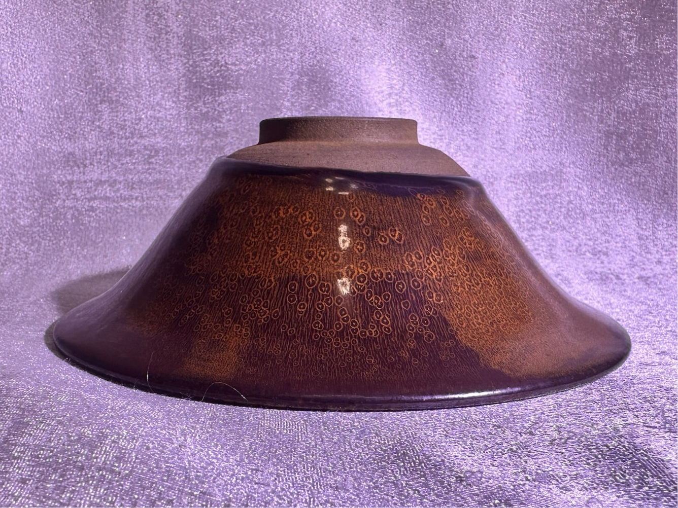 160mm*58mm Brown ox-blood red glaze yellow hare’s fur pattern flared mouth large vessel, home decoration by YangFeiYan